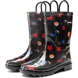 image:imageDREAM PAIRS Kids Rain Boots Cute Lightweight Waterproof with Pullon Handles for Girls amp Boys Toddler Outdoor PlayBlack