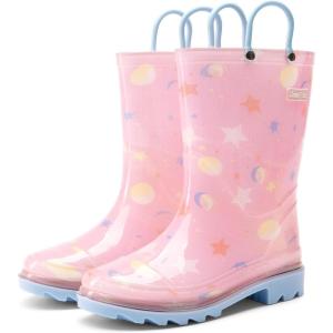 image:imageDREAM PAIRS Kids Rain Boots Cute Lightweight Waterproof with Pullon Handles for Girls amp Boys Toddler Outdoor PlayPink