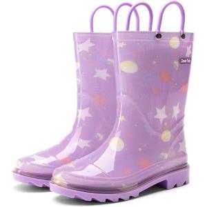 image:imageDREAM PAIRS Kids Rain Boots Cute Lightweight Waterproof with Pullon Handles for Girls amp Boys Toddler Outdoor PlayPurple
