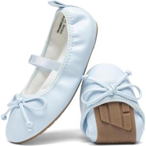 image:imageDREAM PAIRS Little Girls Toddler Ballet Flats Dress Shoes Mary Janes ShoesLight Blue