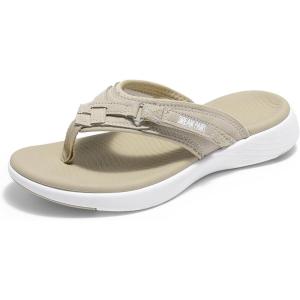 image:imageDREAM PAIRS Womens Arch Support Flip Flops Comfortable Thong SandalsBeige