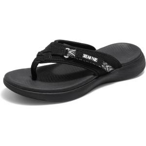 image:imageDREAM PAIRS Womens Arch Support Flip Flops Comfortable Thong SandalsBlack