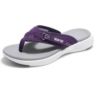 image:imageDREAM PAIRS Womens Arch Support Flip Flops Comfortable Thong SandalsPurple