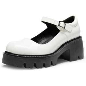 image:imageDREAM PAIRS Womens Mary Janes Shoes Platform Dress Low Heel Chunky Pumps Round Toe Ankle Strap Pumps Shoes Oxfords EstherWhite