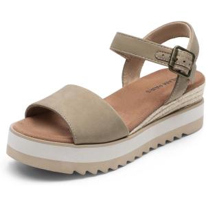image:imageDREAM PAIRS Womens Open Toe Buckle Ankle Strap Espadrille Platform Wedge SandalsTaupe