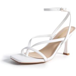 image:imageDREAM PAIRS Womens Square Open Toe Flip Flop High kitten Heels Strappy Thong Ankle Strap 335 Inch Sandals Comfort Dress Party ShoesWhite