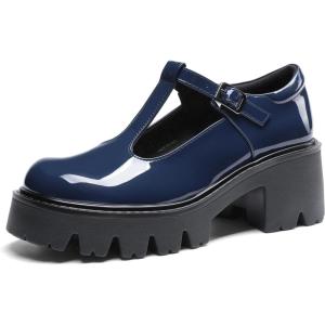 image:imageDREAM PAIRS Womens TStrap Mary Jane Shoes Low Platform Chunky Block Heels Closed Toe Work Pumps Comfortable Round Toe Dress Wedding Party ShoesNavy