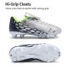 image:imageDREAM PAIRS Boys Girls Soccer Cleats Athletic Training Football Shoes for LittleBig KidLightGreyNavy