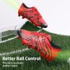 image:imageDREAM PAIRS Boys Girls Soccer Cleats Youth Firm Groud Baseball Cleats Sport Athletic Outdoor Trainning Football Shoes for LittleBig KidRedBlackSilver