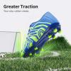 image:imageDREAM PAIRS Boys Girls Soccer Cleats Youth Firm Groud Baseball Cleats Sport Athletic Outdoor Trainning Football Shoes for LittleBig KidRoyalLemonGreenSilver