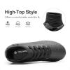 image:imageDREAM PAIRS Boys Girls Soccer Cleats Youth Firm Groud Outdoor Sport Athletic High Top Football Shoes for LittleBig KidBlack Monochrome