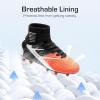 image:imageDREAM PAIRS Boys Girls Soccer Cleats Youth Firm Groud Outdoor Sport Athletic High Top Football Shoes for LittleBig KidBlackGreyOrange