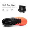 image:imageDREAM PAIRS Boys Girls Soccer Cleats Youth Firm Groud Outdoor Sport Athletic High Top Football Shoes for LittleBig KidBlackGreyOrange