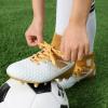 image:imageDREAM PAIRS Boys Girls Soccer Cleats Youth Firm Groud Outdoor Sport Athletic High Top Football Shoes for LittleBig KidGoldWhite