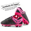 image:imageDREAM PAIRS Boys Girls Soccer Football Cleats Shoes for Little KidBig KidBlackFuchsiaLightGrey