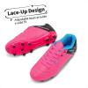 image:imageDREAM PAIRS Boys Girls Soccer Football Cleats Shoes for Little KidBig KidFuchsiaBlackCyan
