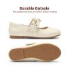 image:imageDREAM PAIRS Flower Girl Ballet Flats Pearls Bow Ballerina Mary Jane Dress Shoes SDFL2315K Ivory 13 Little Kid
