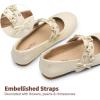 image:imageDREAM PAIRS Flower Girl Ballet Flats Pearls Bow Ballerina Mary Jane Dress Shoes SDFL2315K Ivory 13 Little Kid