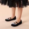 image:imageDREAM PAIRS Girls Ballet Flats Flower Shoes Mary Jane Ballerina Flat Dress Shoes for DailyWeddingPartyBlackSuede