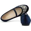 image:imageDREAM PAIRS Girls Ballet Flats Flower Shoes Mary Jane Ballerina Flat Dress Shoes for DailyWeddingPartyNavySuede