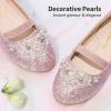 image:imageDREAM PAIRS Girls Ballet Flats Flower Shoes Mary Jane Ballerina Flat Dress Shoes for DailyWeddingPartyPinkGlitter