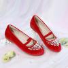 image:imageDREAM PAIRS Girls Ballet Flats Flower Shoes Mary Jane Ballerina Flat Dress Shoes for DailyWeddingPartyRedSuede