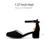 image:imageDREAM PAIRS Girls Dress Shoes Closed Toe High Heels Ankle Strap Toddler Little Big Kid Wedding Flower Party PumpAll Black