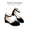 image:imageDREAM PAIRS Girls Dress Shoes Closed Toe High Heels Ankle Strap Toddler Little Big Kid Wedding Flower Party PumpAll Black