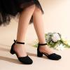 image:imageDREAM PAIRS Girls Dress Shoes Closed Toe High Heels Ankle Strap Toddler Little Big Kid Wedding Flower Party PumpAll Black