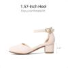 image:imageDREAM PAIRS Girls Dress Shoes Closed Toe High Heels Ankle Strap Toddler Little Big Kid Wedding Flower Party PumpAll Nude