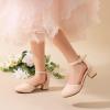 image:imageDREAM PAIRS Girls Dress Shoes Closed Toe High Heels Ankle Strap Toddler Little Big Kid Wedding Flower Party PumpAll Nude