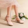 image:imageDREAM PAIRS Girls Dress Shoes Closed Toe High Heels Ankle Strap Toddler Little Big Kid Wedding Flower Party PumpAll Nude