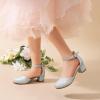 image:imageDREAM PAIRS Girls Dress Shoes Closed Toe High Heels Ankle Strap Toddler Little Big Kid Wedding Flower Party PumpAll Silver