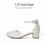 image:imageDREAM PAIRS Girls Dress Shoes Closed Toe High Heels Ankle Strap Toddler Little Big Kid Wedding Flower Party PumpAll Silver