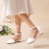image:imageDREAM PAIRS Girls Dress Shoes Closed Toe High Heels Ankle Strap Toddler Little Big Kid Wedding Flower Party PumpAll White