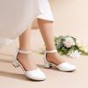 image:imageDREAM PAIRS Girls Dress Shoes Closed Toe High Heels Ankle Strap Toddler Little Big Kid Wedding Flower Party PumpAll White