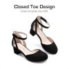 image:imageDREAM PAIRS Girls Dress Shoes Closed Toe High Heels Ankle Strap Toddler Little Big Kid Wedding Flower Party PumpBlack
