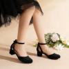 image:imageDREAM PAIRS Girls Dress Shoes Closed Toe High Heels Ankle Strap Toddler Little Big Kid Wedding Flower Party PumpBlack