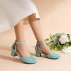 image:imageDREAM PAIRS Girls Dress Shoes Closed Toe High Heels Ankle Strap Toddler Little Big Kid Wedding Flower Party PumpBlue