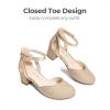 image:imageDREAM PAIRS Girls Dress Shoes Closed Toe High Heels Ankle Strap Toddler Little Big Kid Wedding Flower Party PumpGold