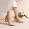 image:imageDREAM PAIRS Girls Dress Shoes Closed Toe High Heels Ankle Strap Toddler Little Big Kid Wedding Flower Party PumpGold