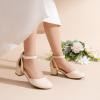 image:imageDREAM PAIRS Girls Dress Shoes Closed Toe High Heels Ankle Strap Toddler Little Big Kid Wedding Flower Party PumpIvory