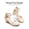 image:imageDREAM PAIRS Girls Dress Shoes Closed Toe High Heels Ankle Strap Toddler Little Big Kid Wedding Flower Party PumpIvory