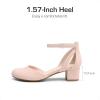 image:imageDREAM PAIRS Girls Dress Shoes Closed Toe High Heels Ankle Strap Toddler Little Big Kid Wedding Flower Party PumpNude