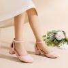 image:imageDREAM PAIRS Girls Dress Shoes Closed Toe High Heels Ankle Strap Toddler Little Big Kid Wedding Flower Party PumpNude
