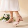 image:imageDREAM PAIRS Girls Dress Shoes Closed Toe High Heels Ankle Strap Toddler Little Big Kid Wedding Flower Party PumpNude