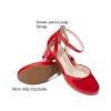 image:imageDREAM PAIRS Girls Dress Shoes Closed Toe High Heels Ankle Strap Toddler Little Big Kid Wedding Flower Party PumpRed
