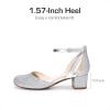 image:imageDREAM PAIRS Girls Dress Shoes Closed Toe High Heels Ankle Strap Toddler Little Big Kid Wedding Flower Party PumpSilver