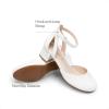 image:imageDREAM PAIRS Girls Dress Shoes Closed Toe High Heels Ankle Strap Toddler Little Big Kid Wedding Flower Party PumpWhite
