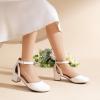 image:imageDREAM PAIRS Girls Dress Shoes Closed Toe High Heels Ankle Strap Toddler Little Big Kid Wedding Flower Party PumpWhite